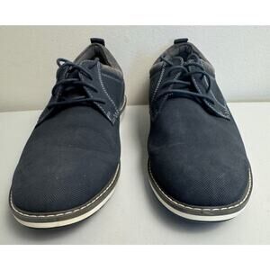 EUC WINSLOW PLAIN TOE MEN'S SHOES 11.5M GRAY BLUE LEATHER JOHNSTON MURPHY